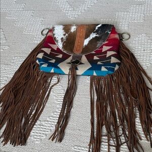 Western Multicolor Fringe Crossbody Bag